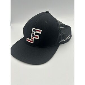Lane Frost Brand Mens Black American Flag LF Logo Snapback Trucker Hat Cap
